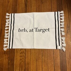 Target White & Black 'brb, at Target' Tassel Accent Rug